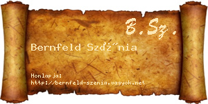 Bernfeld Szénia névjegykártya